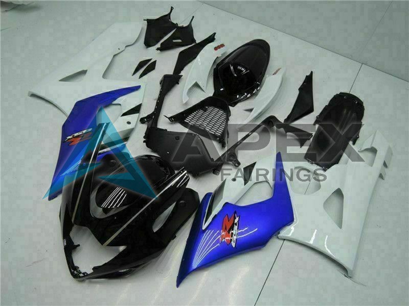 White Blue Glossy Black - Suzuki GSX-R1000 (2005-2006) ABS Fairings | Apex Fairings — view 2