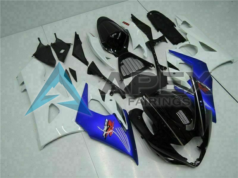 White Blue Glossy Black - Suzuki GSX-R1000 (2005-2006) ABS Fairings | Apex Fairings — view 3