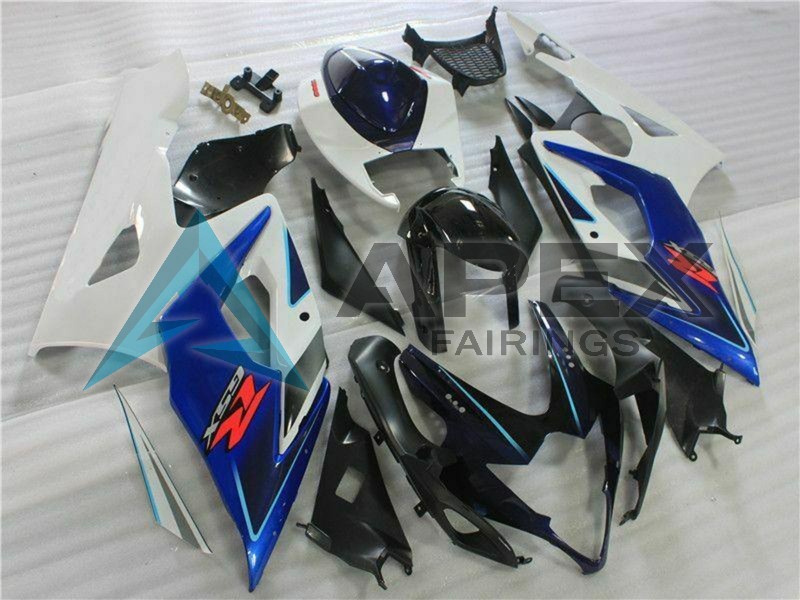 White Blue Glossy Black - Suzuki GSX-R1000 (2005-2006) ABS Fairings | Apex Fairings — view 2