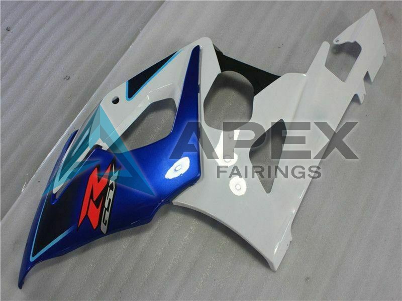 White Blue Glossy Black - Suzuki GSX-R1000 (2005-2006) ABS Fairings | Apex Fairings — view 4