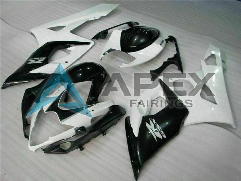 White Glossy Black - Suzuki GSX-R1000 (2005-2006) ABS Fairings | Apex Fairings — view 2