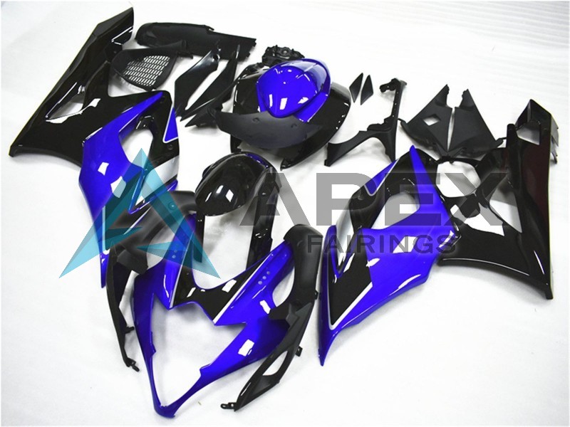 Blue Black - Suzuki GSX-R1000 (2005-2006) ABS Fairings | Apex Fairings — view 3