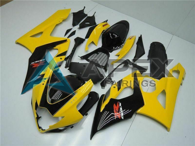 Yellow Glossy Black Red - Suzuki GSX-R1000 (2005-2006) ABS Fairings | Apex Fairings — view 2