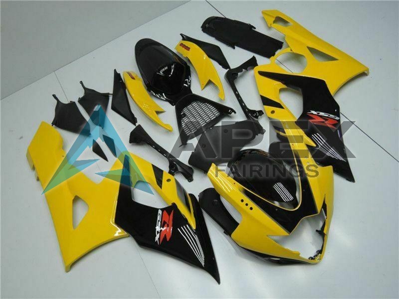 Yellow Glossy Black Red - Suzuki GSX-R1000 (2005-2006) ABS Fairings | Apex Fairings — view 3