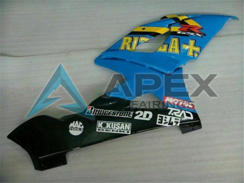 Blue Gold Black Rizla - Suzuki GSX-R1000 (2005-2006) ABS Fairings | Apex Fairings — view 4
