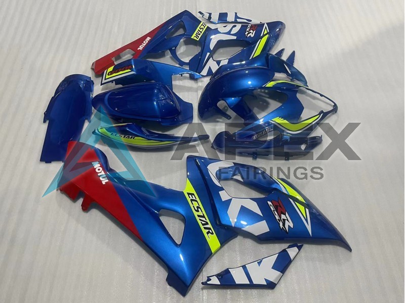 Blue Yellow Red Motul Ecstar - Suzuki GSX-R1000 (2005-2006) ABS Fairings | Apex Fairings — view 2