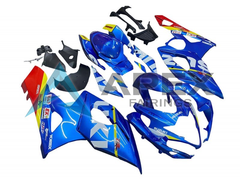 Blue Yellow Red White - Suzuki GSX-R1000 (2005-2006) ABS Fairings | Apex Fairings — view 2