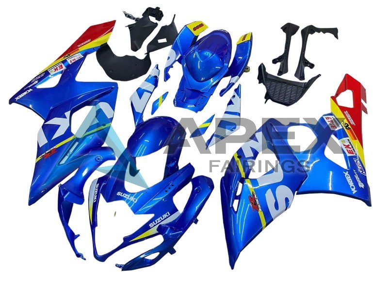 Blue Yellow Red White - Suzuki GSX-R1000 (2005-2006) ABS Fairings | Apex Fairings — view 3