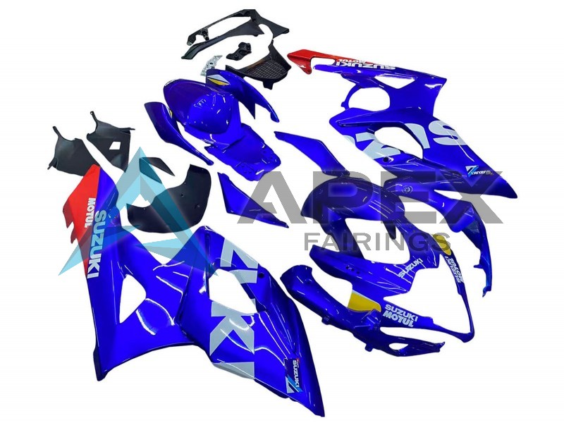 Blue Yellow White Red Motul - Suzuki GSX-R1000 (2005-2006) ABS Fairings | Apex Fairings — view 2