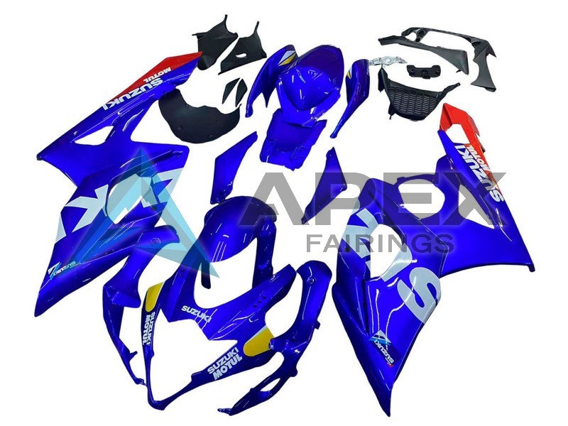 Blue Yellow White Red Motul - Suzuki GSX-R1000 (2005-2006) ABS Fairings | Apex Fairings — view 3