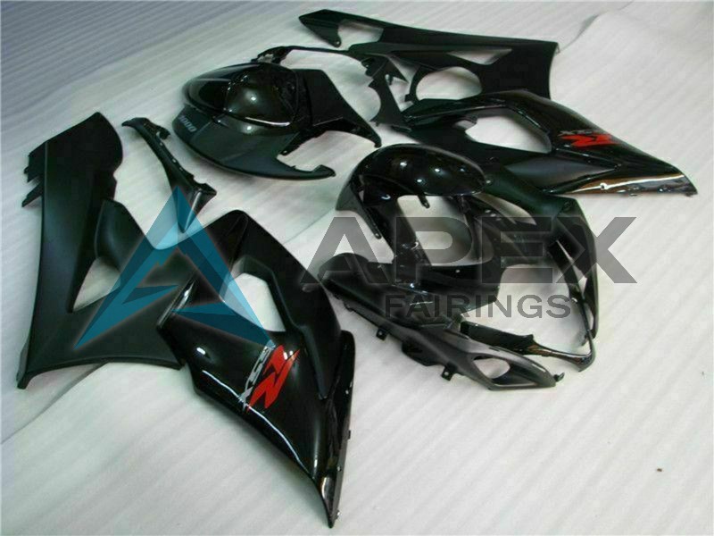 Glossy Black Matte Black Red - Suzuki GSX-R1000 (2005-2006) ABS Fairings | Apex Fairings — view 3