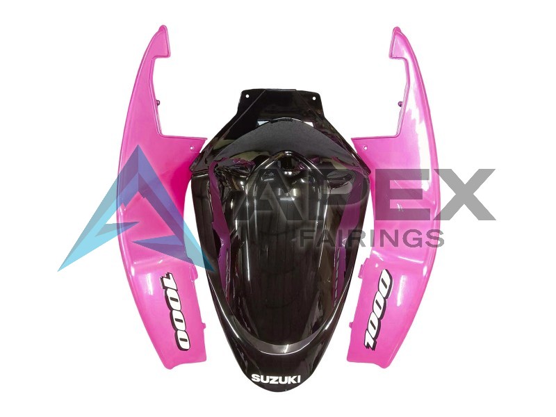 Glossy Black Pink - Suzuki GSX-R1000 (2005-2006) ABS Fairings | Apex Fairings — view 4