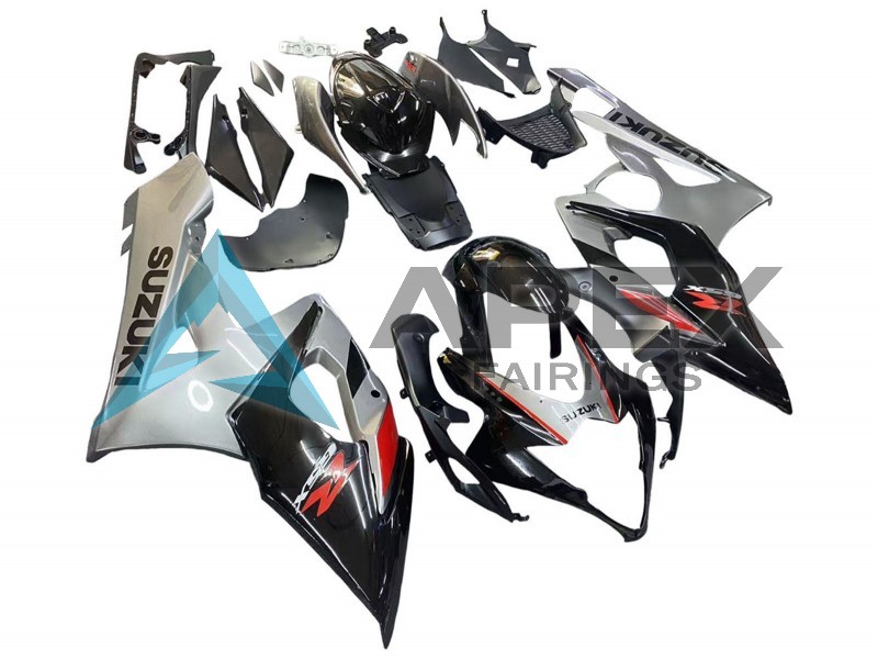 Black Grey Red - Suzuki GSX-R1000 (2005-2006) ABS Fairings | Apex Fairings — view 3