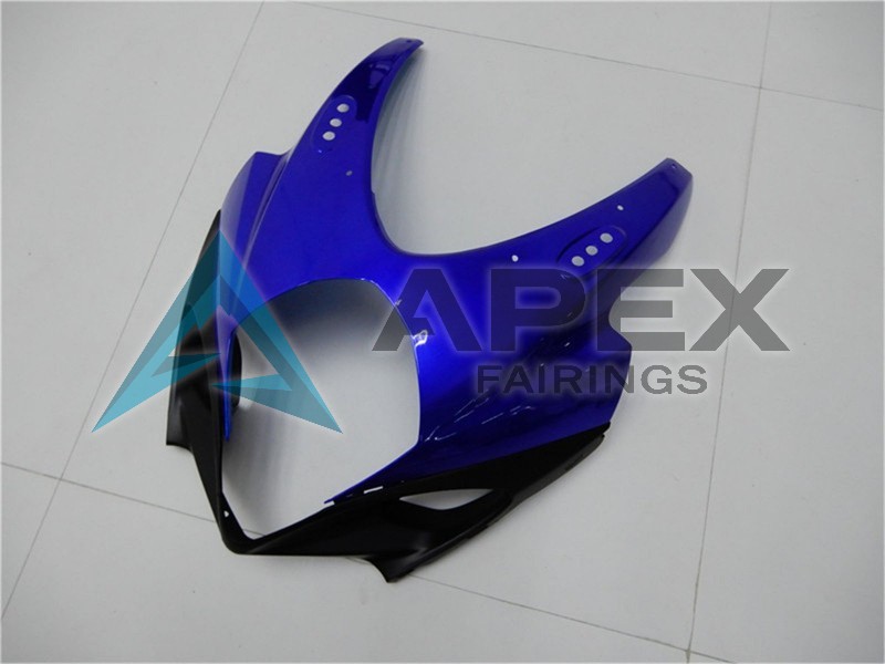 White Blue Black No Decal - Suzuki GSX-R1000 (2007-2008) ABS Fairings | Apex Fairings — view 4