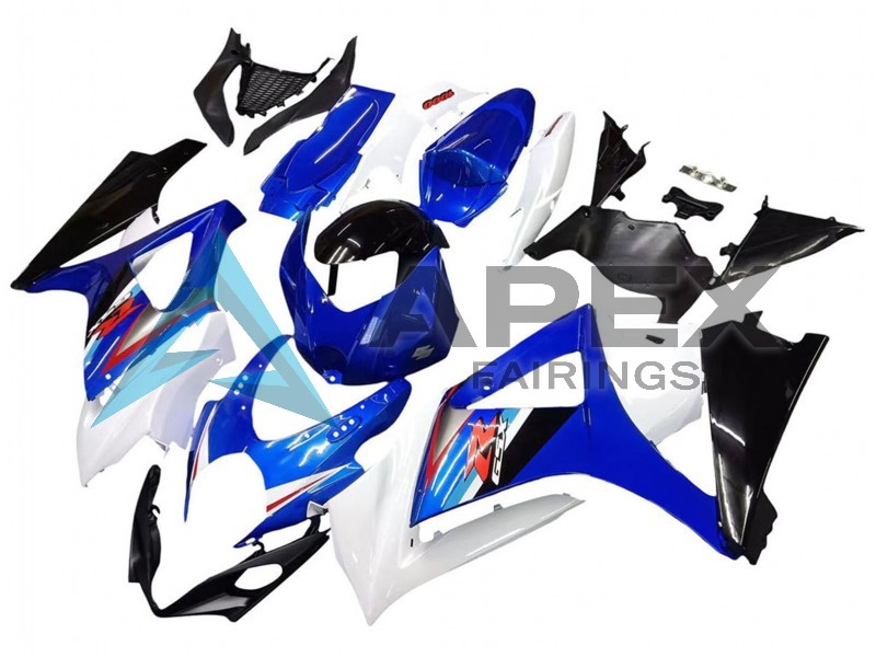 White Blue Black Red - Suzuki GSX-R1000 (2007-2008) ABS Fairings | Apex Fairings — view 2