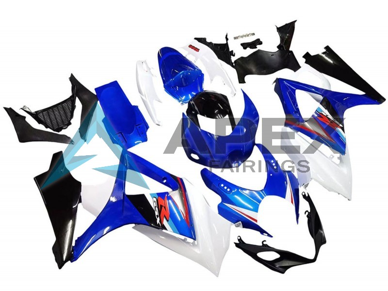 White Blue Black Red - Suzuki GSX-R1000 (2007-2008) ABS Fairings | Apex Fairings — view 3