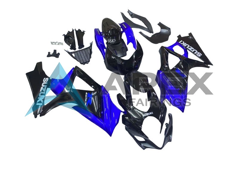 Blue Glossy Black - Suzuki GSX-R1000 (2007-2008) ABS Fairings | Apex Fairings — view 3