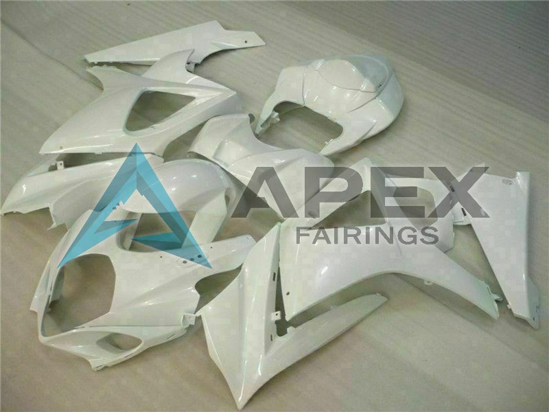 White - Suzuki GSX-R1000 (2007-2008) ABS Fairings | Apex Fairings — view 2