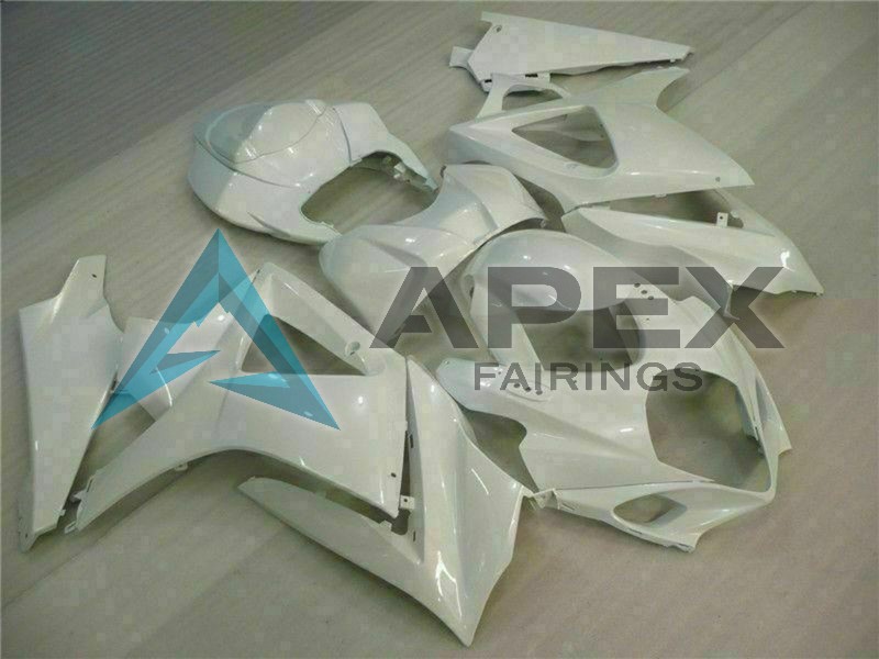 White - Suzuki GSX-R1000 (2007-2008) ABS Fairings | Apex Fairings — view 3