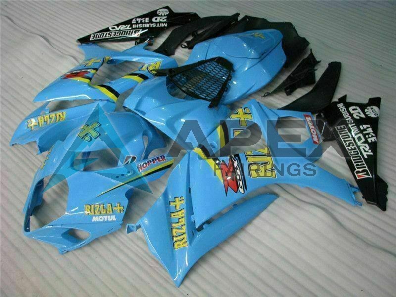 Blue Gold Black Rizla - Suzuki GSX-R1000 (2007-2008) ABS Fairings | Apex Fairings — view 2