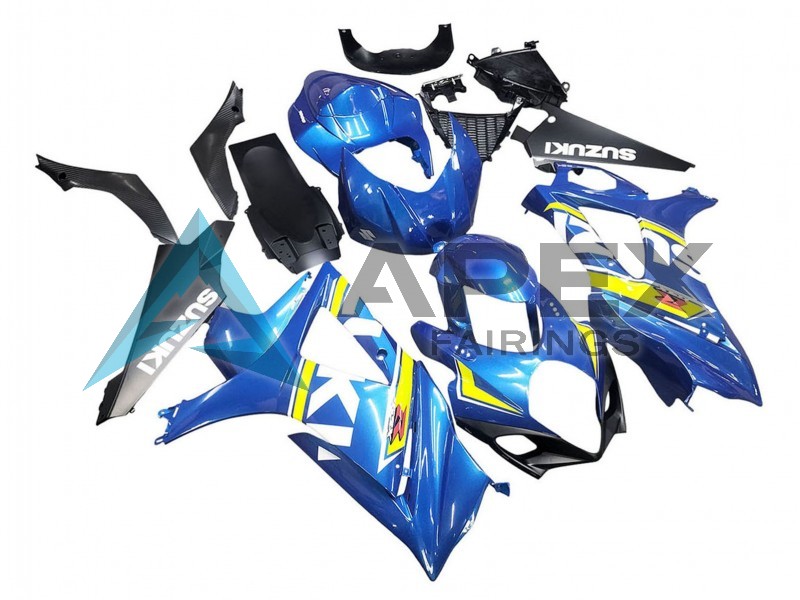 Blue Yellow Black - Suzuki GSX-R1000 (2007-2008) ABS Fairings | Apex Fairings — view 3