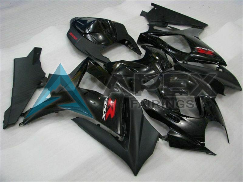 Glossy Black Matte Black Red - Suzuki GSX-R1000 (2007-2008) ABS Fairings | Apex Fairings — view 2