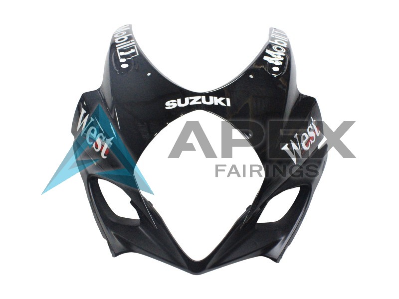 Glossy Black White West - Suzuki GSX-R1000 (2007-2008) ABS Fairings | Apex Fairings — view 4