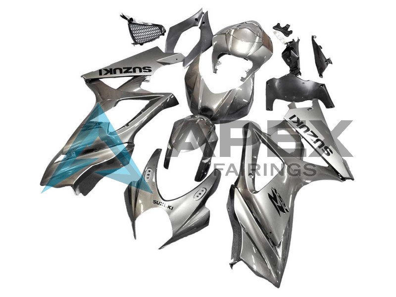 Grey - Suzuki GSX-R1000 (2007-2008) ABS Fairings | Apex Fairings — view 3
