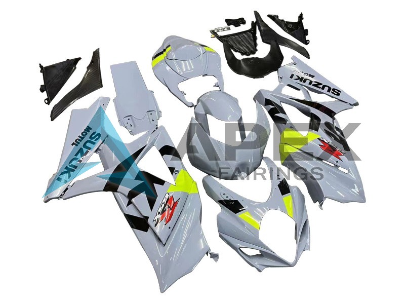 Light Grey Green Black - Suzuki GSX-R1000 (2007-2008) ABS Fairings | Apex Fairings — view 3