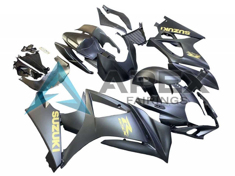 Matte Black Gold Decal - Suzuki GSX-R1000 (2007-2008) ABS Fairings | Apex Fairings — view 2