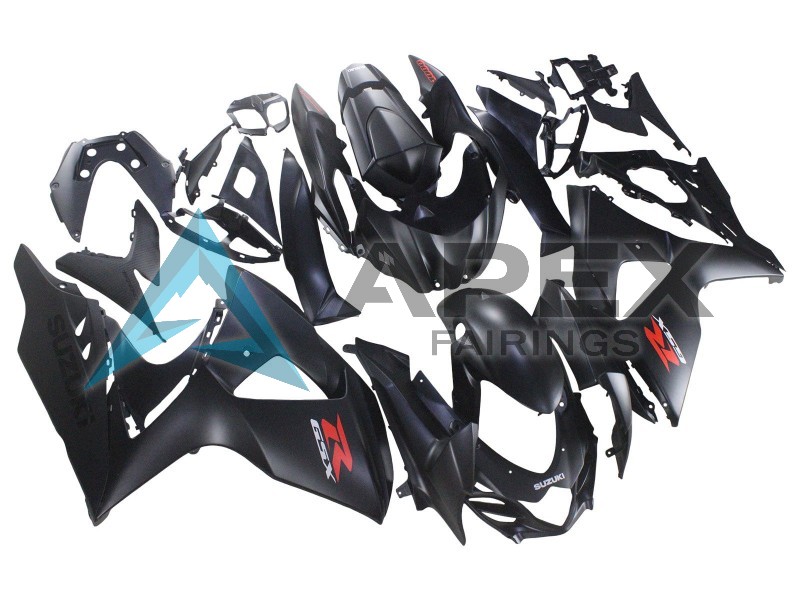 Matte Black Red Decal - Suzuki GSX-R1000 (2007-2008) ABS Fairings | Apex Fairings — view 2