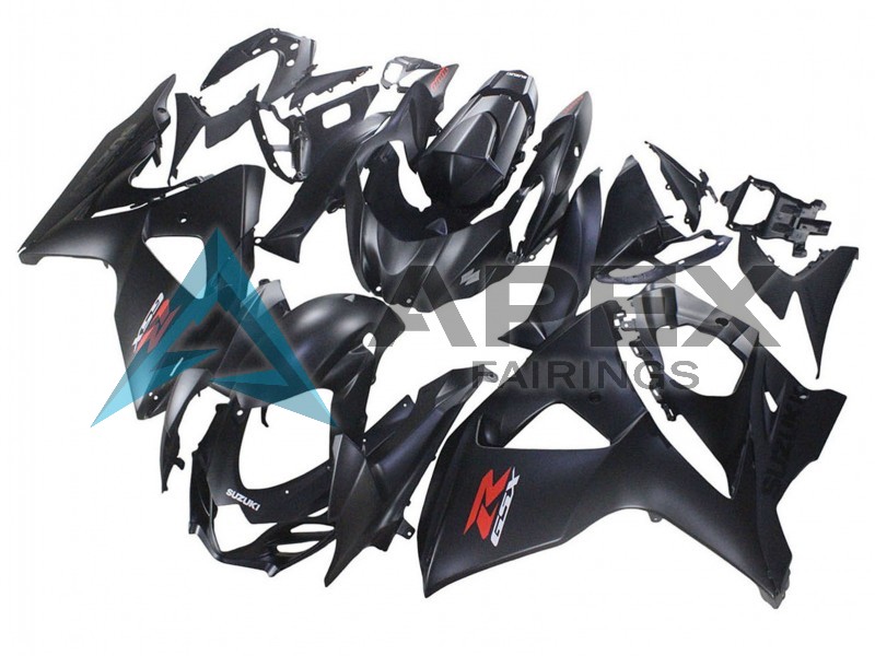Matte Black Red Decal - Suzuki GSX-R1000 (2007-2008) ABS Fairings | Apex Fairings — view 3