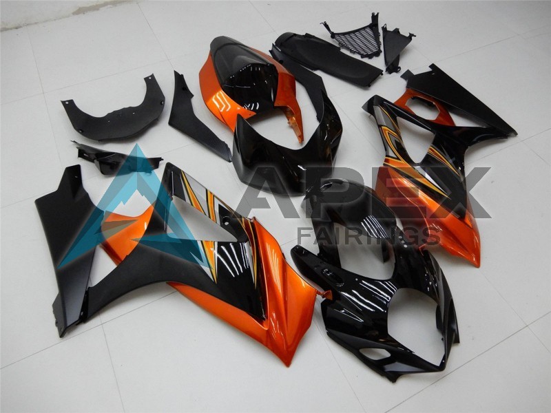 Orange Black - Suzuki GSX-R1000 (2007-2008) ABS Fairings | Apex Fairings — view 2