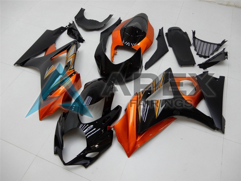 Orange Black - Suzuki GSX-R1000 (2007-2008) ABS Fairings | Apex Fairings — view 3