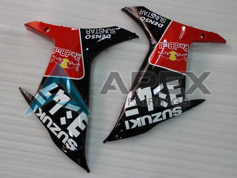 Red Black White 13 - Suzuki GSX-R1000 (2009-2016) ABS Fairings | Apex Fairings — view 3