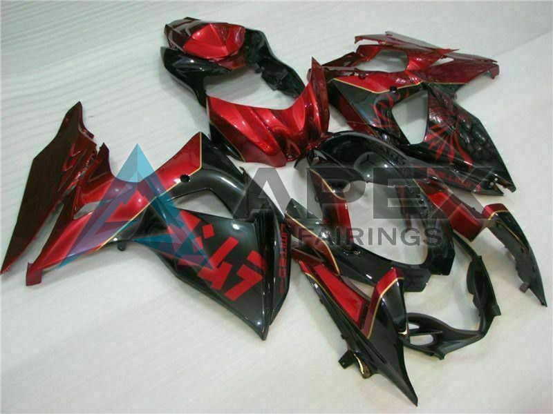 Red Glossy Black - Suzuki GSX-R1000 (2009-2016) ABS Fairings | Apex Fairings — view 2