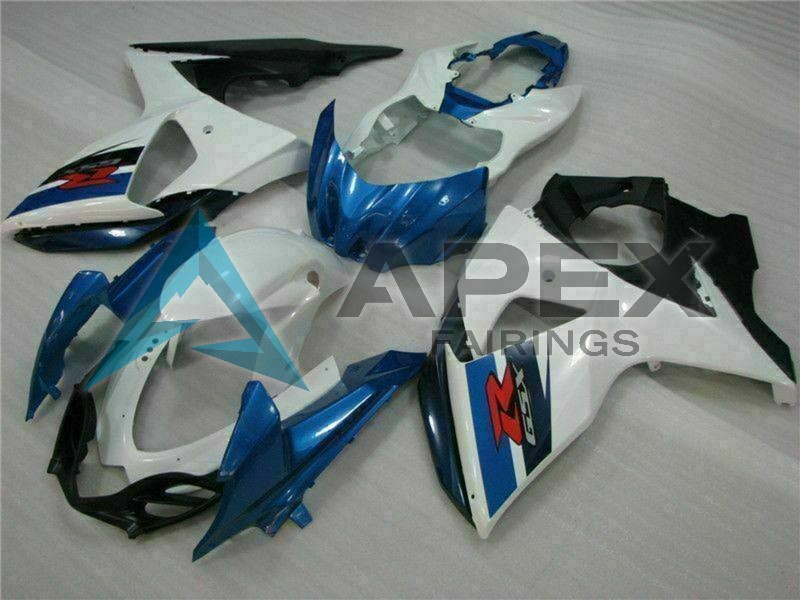White Blue Black - Suzuki GSX-R1000 (2009-2016) ABS Fairings | Apex Fairings — view 2