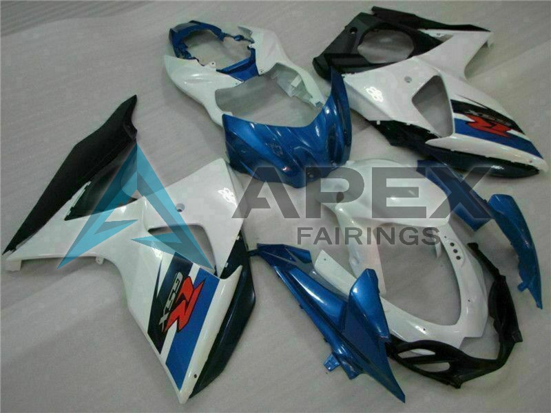 White Blue Black - Suzuki GSX-R1000 (2009-2016) ABS Fairings | Apex Fairings — view 3