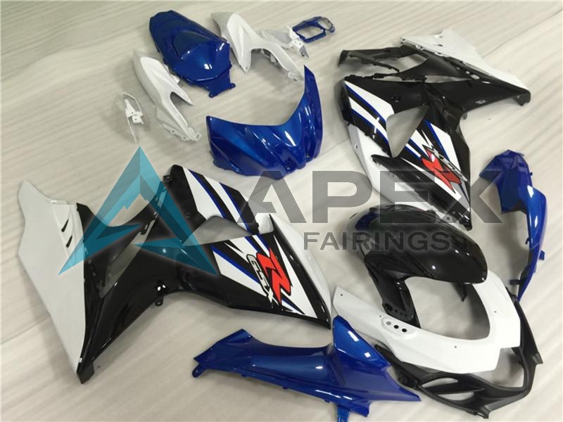 White Blue Black - Suzuki GSX-R1000 (2009-2016) ABS Fairings | Apex Fairings — view 2