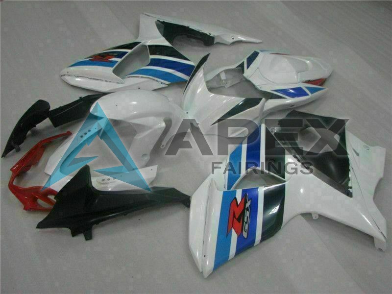White Blue Black - Suzuki GSX-R1000 (2009-2016) ABS Fairings | Apex Fairings — view 2