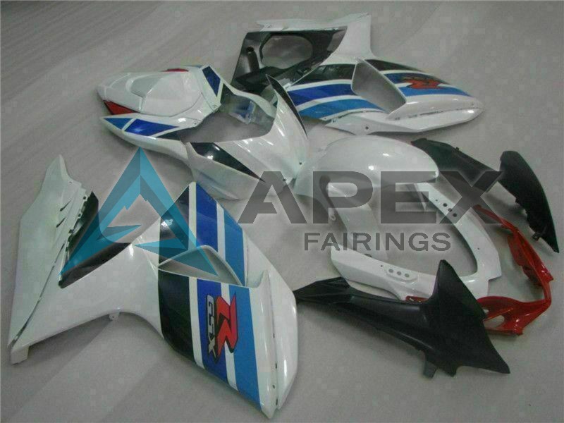 White Blue Black - Suzuki GSX-R1000 (2009-2016) ABS Fairings | Apex Fairings — view 3