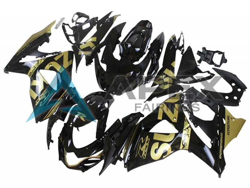 Glossy Black Gold - Suzuki GSX-R1000 (2009-2016) ABS Fairings | Apex Fairings — view 3