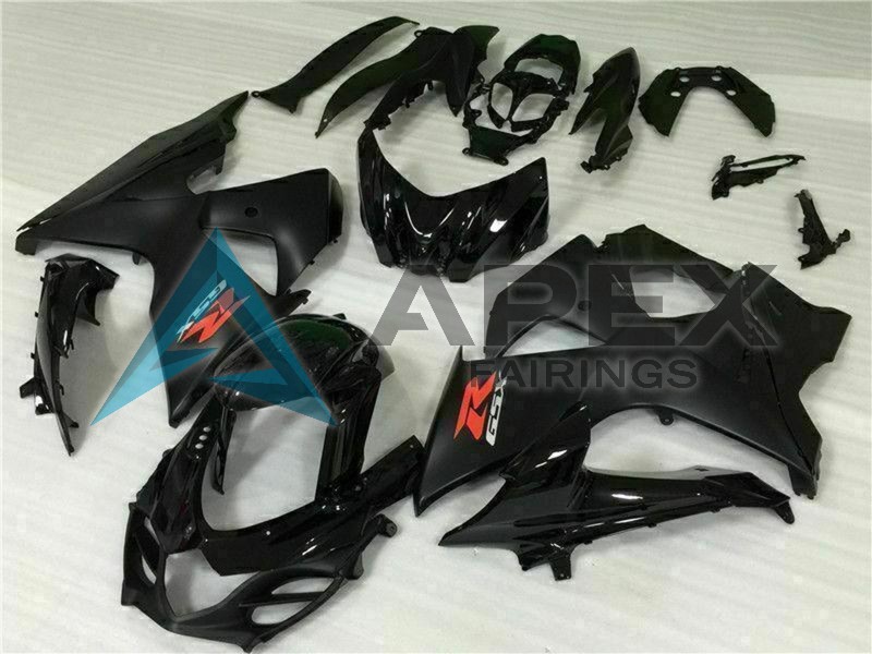 Glossy Black Matte Black - Suzuki GSX-R1000 (2009-2016) ABS Fairings | Apex Fairings — view 2