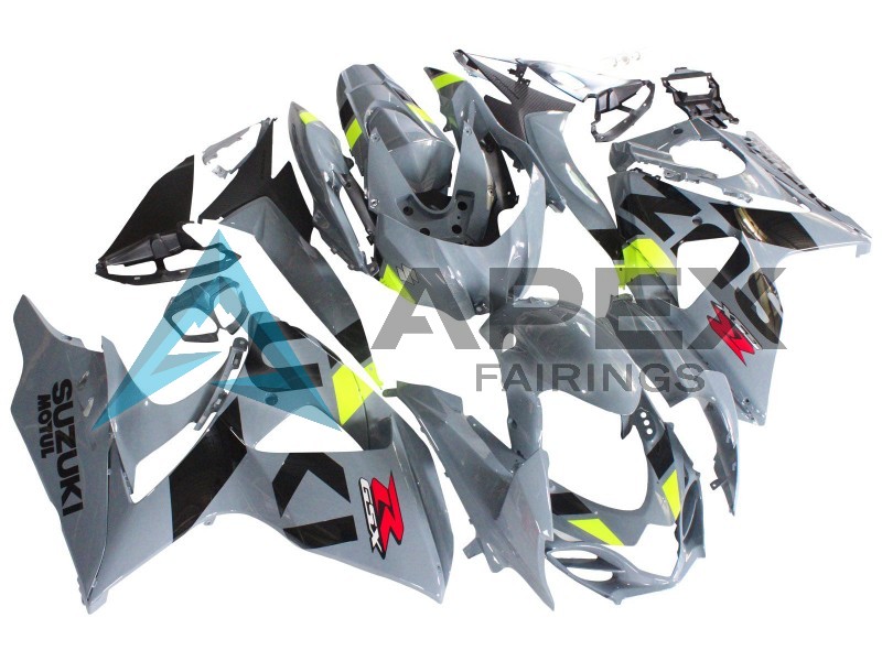 Grey Neon Yellow Black Motul - Suzuki GSX-R1000 (2009-2016) ABS Fairings | Apex Fairings — view 2