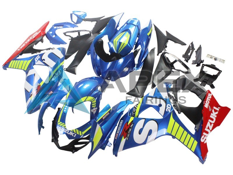 Light Blue Green Red Motul - Suzuki GSX-R1000 (2009-2016) ABS Fairings | Apex Fairings — view 3