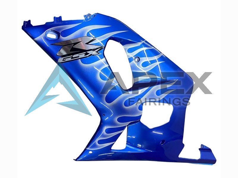 Blue with White Flame - Suzuki GSX-R600 (2001-2003) ABS Fairings | Apex Fairings — view 4