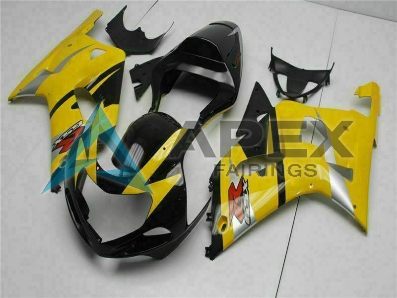 Yellow Black - Suzuki GSX-R600 (2001-2003) ABS Fairings | Apex Fairings — view 2