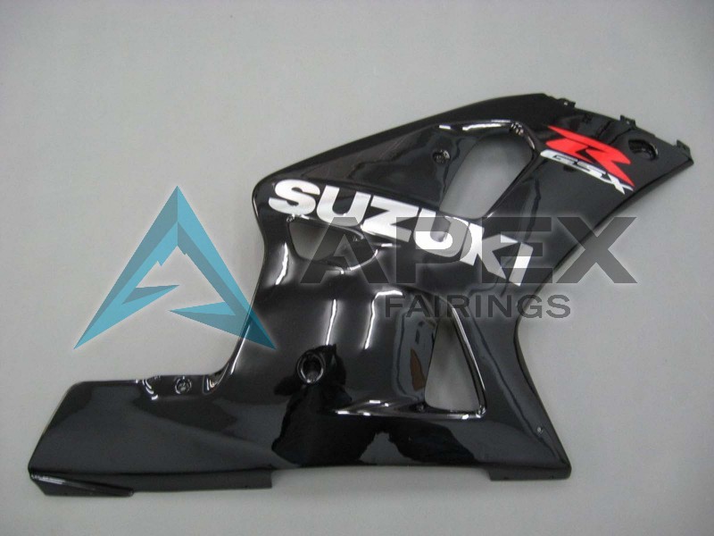 Glossy Black Red White - Suzuki GSX-R600 (2001-2003) ABS Fairings | Apex Fairings — view 3