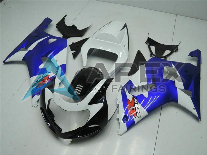 White Blue Black - Suzuki GSX-R600 (2001-2003) ABS Fairings | Apex Fairings — view 2