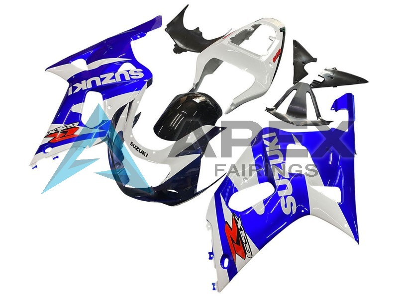 White Blue Glossy Black Red - Suzuki GSX-R600 (2001-2003) ABS Fairings | Apex Fairings — view 2